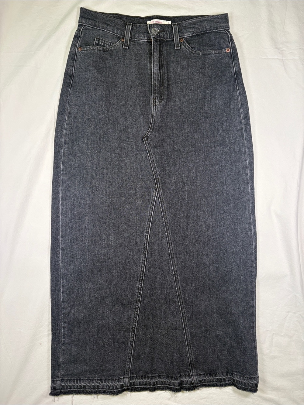 Levi's Black Gray Washed Denim Skirt